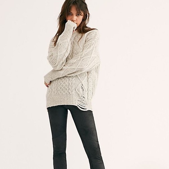 🆕 FREE PEOPLE Midnight Vegan Suede Skinny Pants - Picture 6 of 11